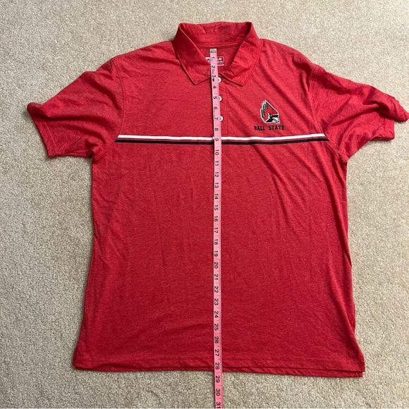 NEW Ball State Cardinals Polo Shirt Mens Large Red Golf Logo College NCAA NWT - Picture 8 of 9